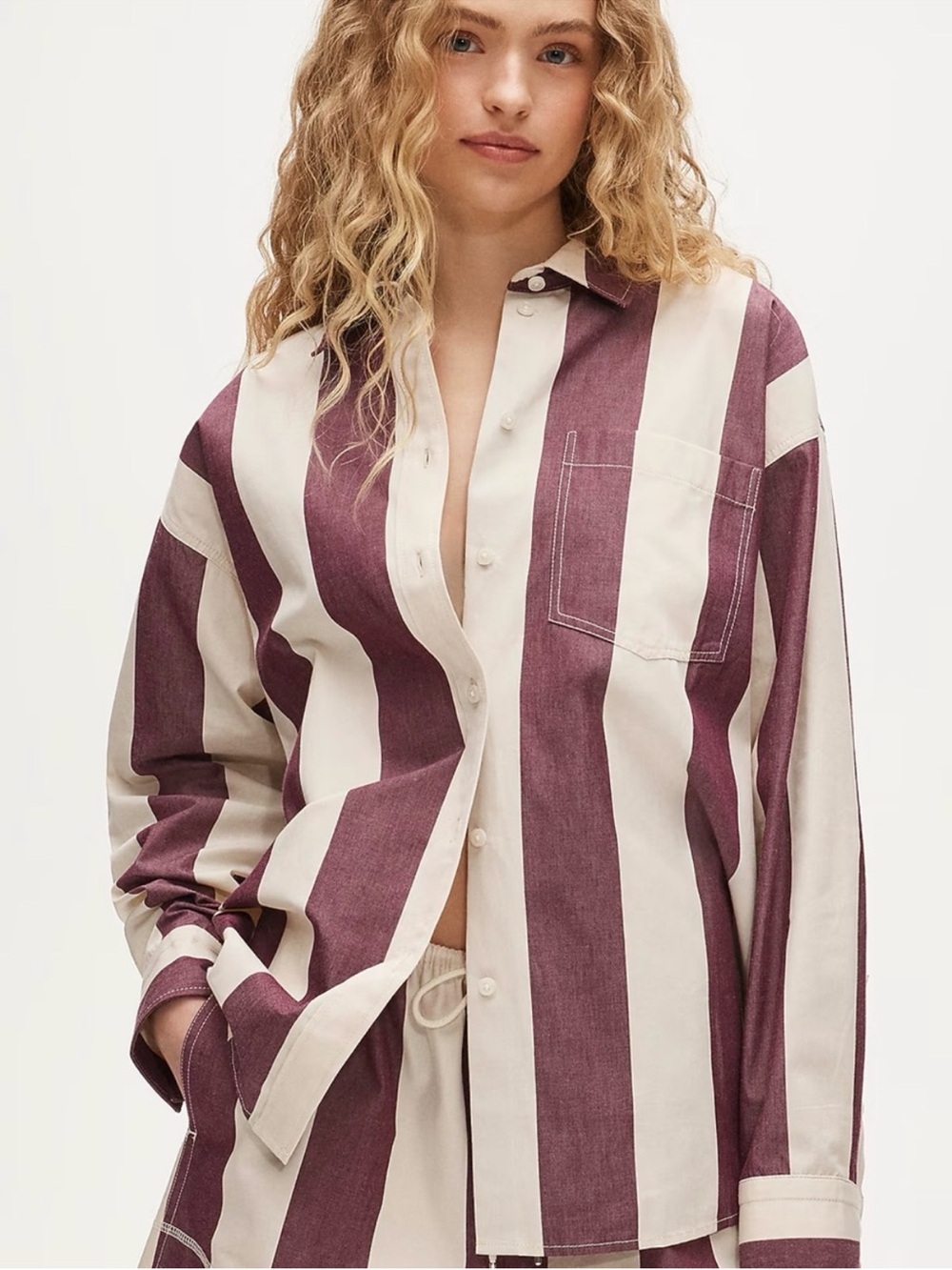 NWT Étienne oversized shirt in striped cotton poplin